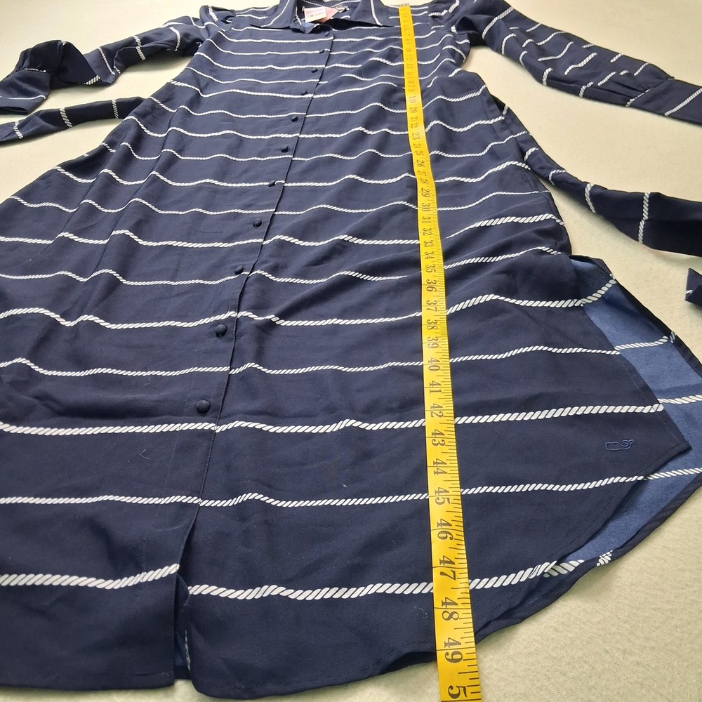 Vineyard Vines Coastal Nautical Rope Print Belted Midi Dress Womens Sz M NWT - Picture 6 of 16